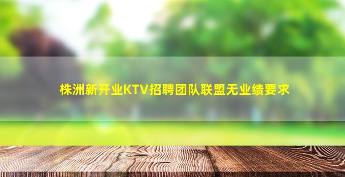 株洲新开业KTV招聘团队联盟无业绩要求